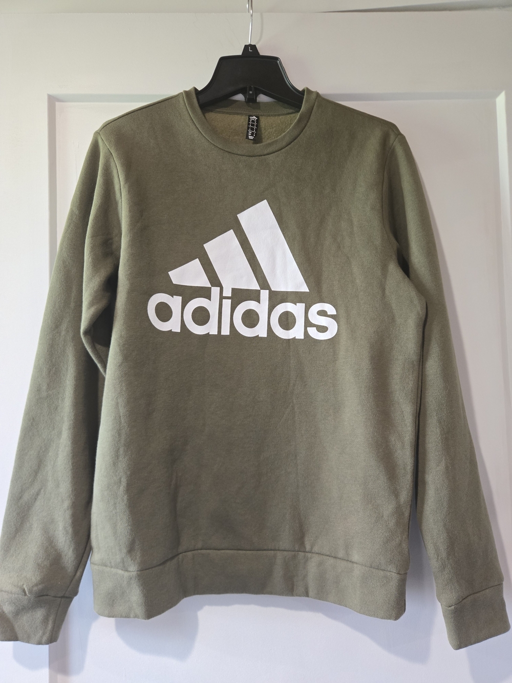 adidas Olive Crewneck Sweatshirt with White Logo